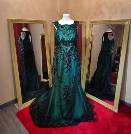 Order 286 Black Green Wedding Dress Emerald Twilight Wedding